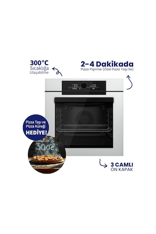 Ferre Pizzart & Fryart QEP65CB+NT026-WFA+D081-SA Özel Woklu Tasarım Ankastre Set Beyaz