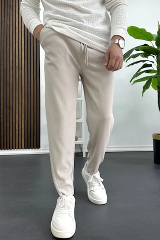 Edwox Erkek Asimetrik Kesim Daralan Paça Pantolon Krem Edw437 Krem