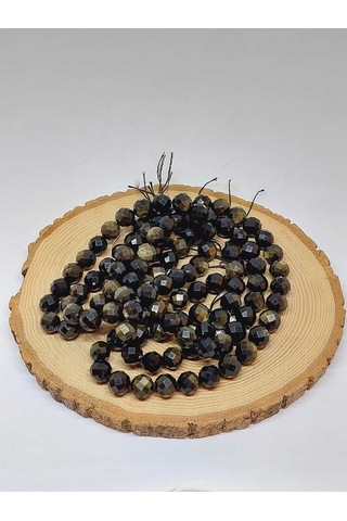 Golden Obsidyen Taşı Royal Quality Faset Kesim Dizi 10mm 52930 Çok REnkli