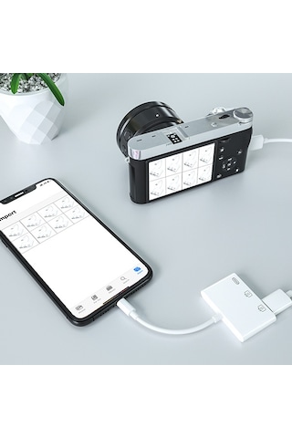 Ally 3In1 Apple iPhone  Uyumlu iPad Lightning To Usb Kamera Okuyucu