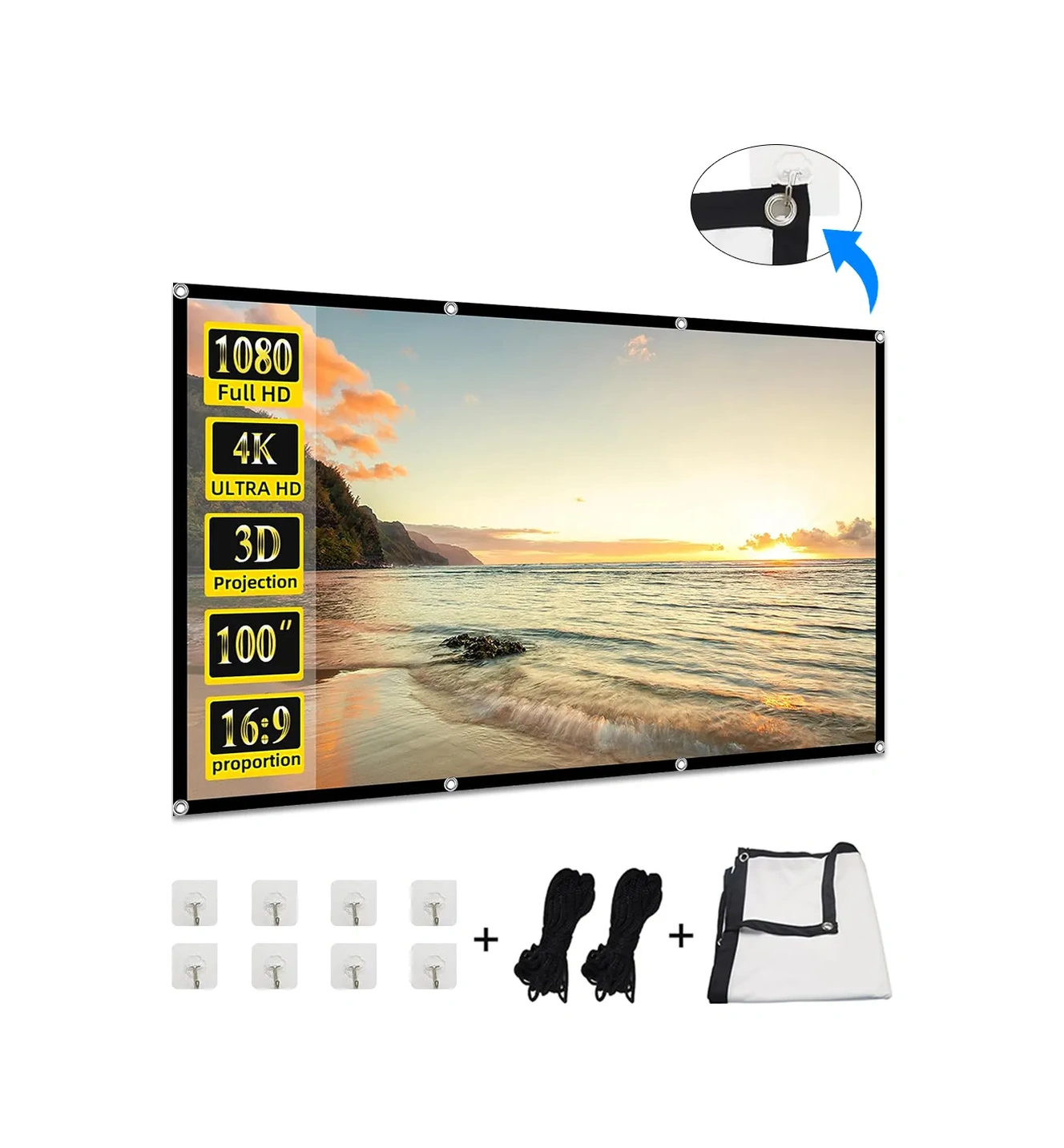 Febinez Projeksiyon Perdesi Yansıtıcı Projeksiyon Perdesi 16:9 84" 413251544