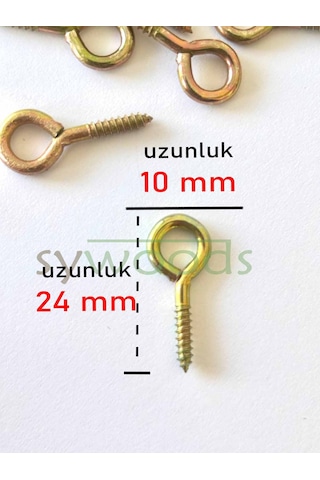 Kapalı Piton Vida 16x30 10 Adet Halkalı Vida 24 Mm Vida