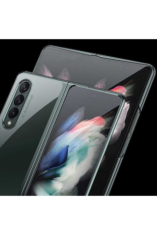Samsung Uyumlu Galaxy Z Fold 3 Kılıf Zore Kıpta Kapak Gold