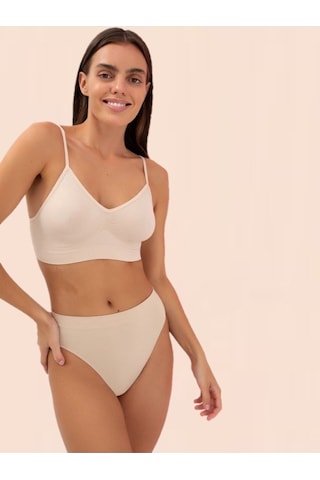 Mistirik Pisun Model Ip Askılı Örme Kumaş Büstiyer Korse Spor Sütyen Korse Ince Askılı Ten Renk Ten