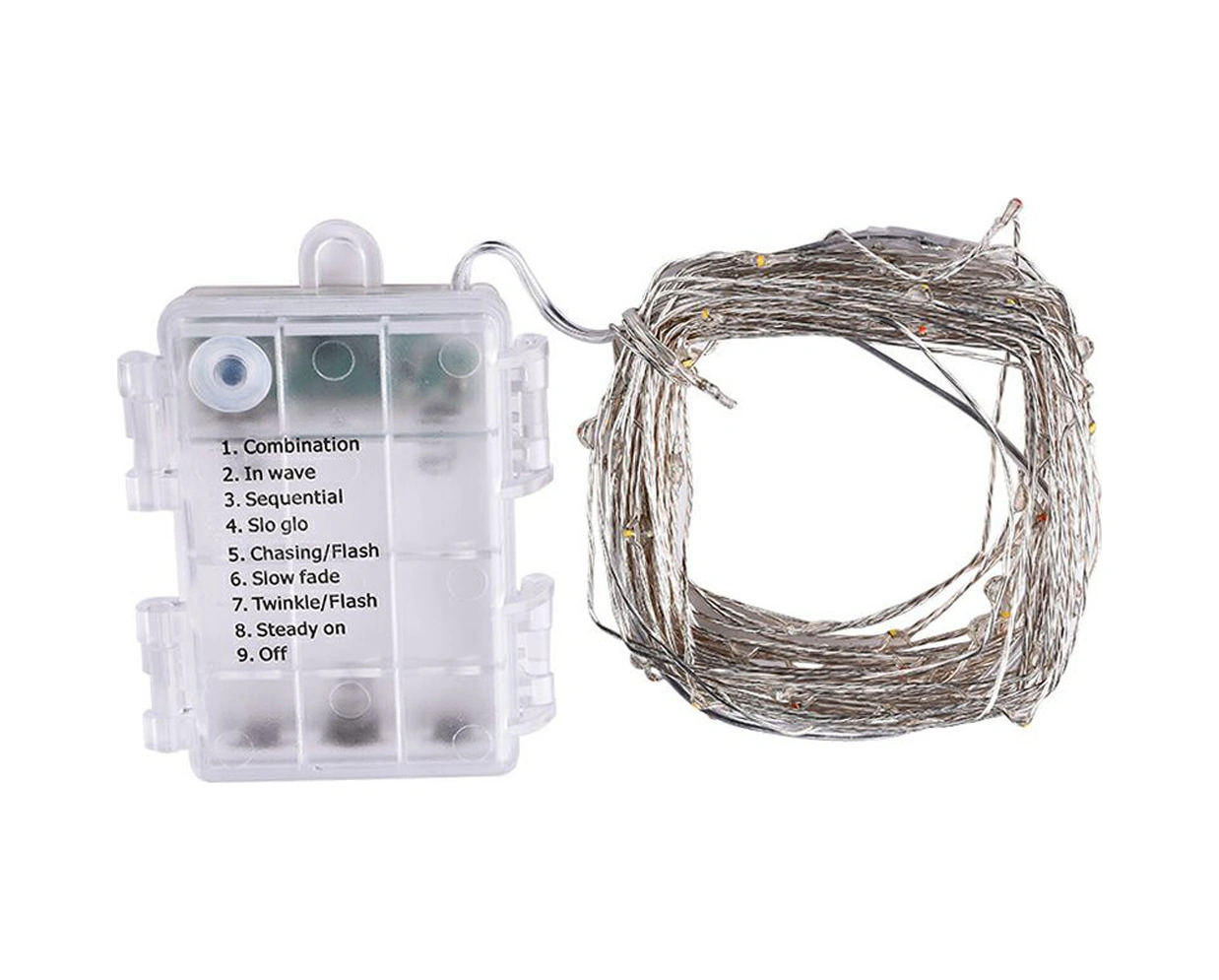 Xindoker Dışarıdaki Bahçe, Bahçe, Bayram Için 10m 100 Led Renkli Işık Zinciri - 8 Fonksiyonlu Pil Kutusuyla Dekoratif Aydınlatma Diğer