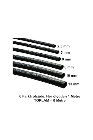Isıyla Daralan Makaron Kablo Seti (6 Çeşit Herbiri 100 Cm ) Kablo Isıyla Daralan Makaron Kablo Seti (6 Çeşit Herbiri 100 Cm ) Kablo