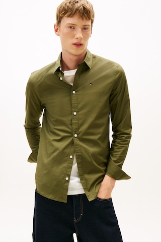 Tommy Hilfiger Tjm Original Stretch Yeşil Erkek Gömlek-16376