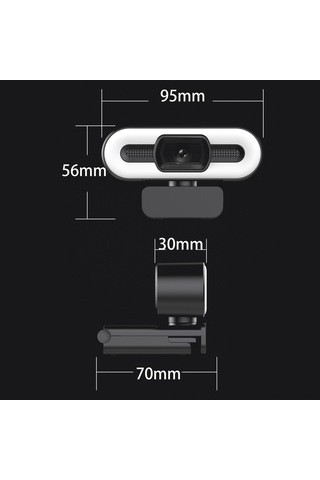 Monyee 2k Usb Webcam 3mp Cmos, Otomatik Plug & Play, Mikrofonlu Ve Işık Desteği İle Canlı Yayın/video Konferans