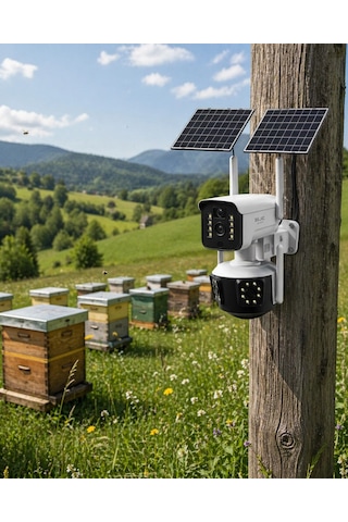Güneş Enerjili Çiftlik Kamerası 9mp 4g Sım Kartlı Solar Güvenlik Kamerası 2 Yıl