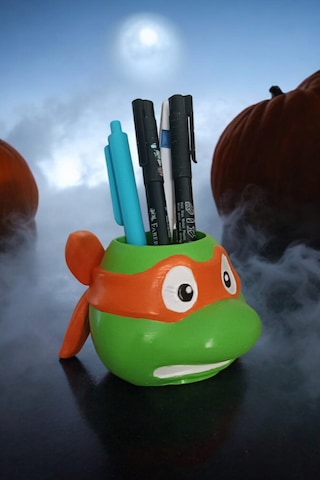 Ninja Kaplumbağa Şeklindeki Kalemlik Michelangelo 7x10 Cm Turuncu