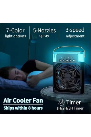 Besthome1 Yeni 3'ü 1 Arada Fan, Klima, Hava Soğutucusu, Led Gece Lamba 1 Adet