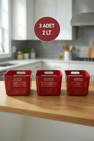 Selka Home Lavin 3 Adet 2 Lt. Dolap İçi Düzenleyici Bordo