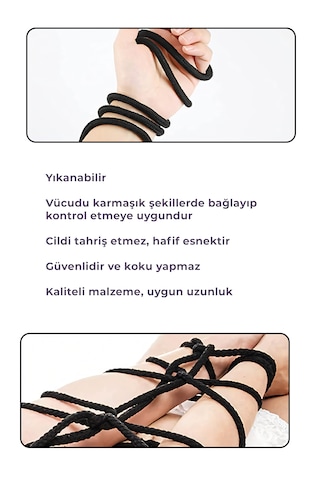 Fantezi Ürünleri, Shibari Sanatına Uygun Ayarlanabilir Vücut Bağlama Halat Seti Mavi
