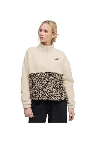 Puma Ess Graphıc Animal Relaxe Krem Kadın Fermuarlı Sweatshirt 000000000102266237 Bej