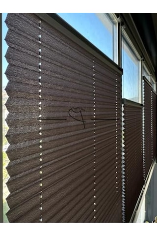 Plise Cam Balkon Akordiyon Perde, 40x140 Cm Beyaz 11