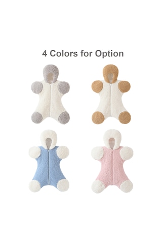 Moveevo A711 Bebek Sonbahar Ve Kış Kalın Kuzu Derisi Bacak Uyku Tulumu Çift Fermuarlı Tasarım Kapşonlu Pembe Pembe