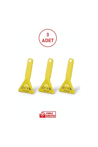 Cam Kazıma Bıçağı 3 Lü Set Paslanmaz Çelik, Ergonomik Saplı, Güvenli Temizlik Aracı Diğer