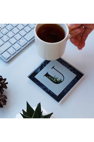 Decorita Cam Bardak Altlığı U Harfli Tasarım 4'lü Takım 10 x 10 CM Çok Renkli