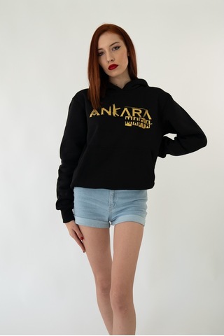 Ankara Mafıa Kapşonlu Siyah Unisex Sweatshirt Hoodie Polar