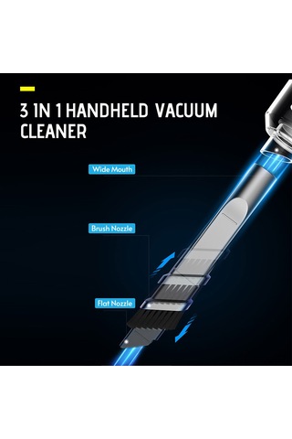 Padalink El Tutan Akıllı Süpürge: Kollapslanabilir Kablosuz, 9000pa Emme Gücü, Led Işık, 120ml Toplayıcı, Ev/araba/ofis Temizliği Siyah