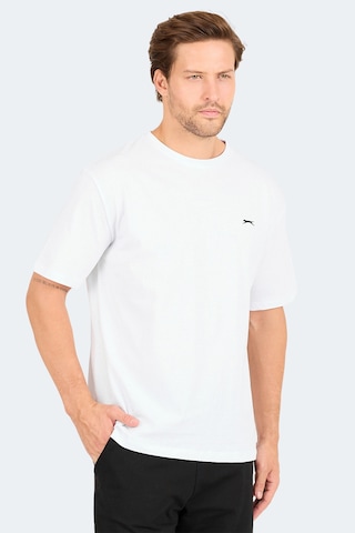 Slazenger Karnen In Oversize Erkek Baskılı Beyaz Tişört Beyaz