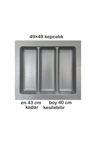 Ax 49x49 Kepçelik Mutfak Çekmece Düzenleyici Gri
