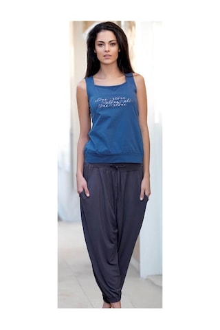 Bayan Yazlık Poly Şalvarlı Pijama 21519 Yeşil