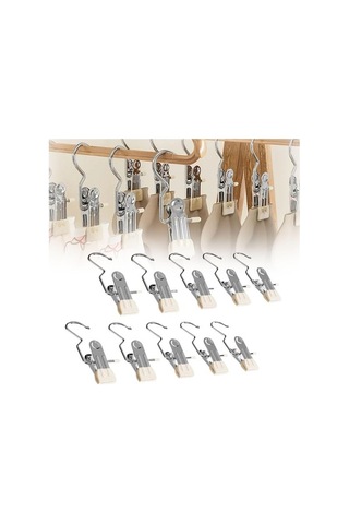 Ulzyvf 20'lik Çok Amaçlı Çamaşır Askısı - Pantolon, Çorap, Havlu İçin Paslanmaz Çelik Beyaz Beyaz