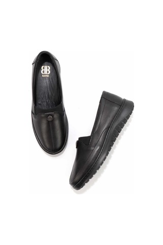 Siyah Hakiki Deri Kadın Casual Ayakkabı K01331750003 Siyah