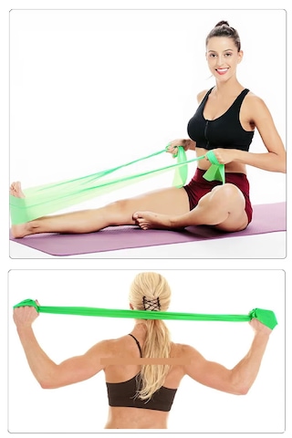 1.5 Metre Yeşil Yoga Pilates Egzersiz Bandı Terabant Açık Uçl...