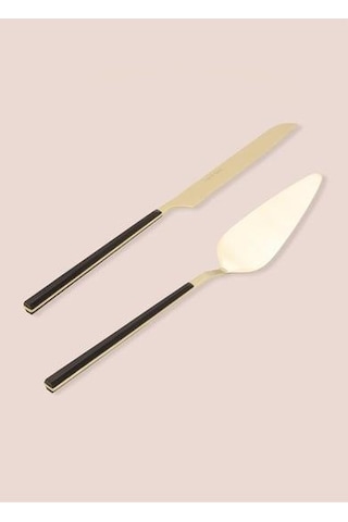 The Mia Bianco Pasta Servis Takımı Gold 2 Parça Ckb 0252