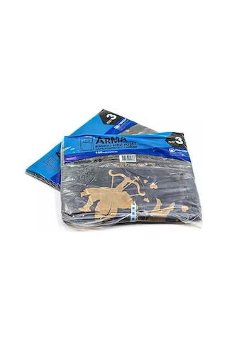 Arma Baskılı Mini Blok Poşet Torba No: 3 Siyah 5 x 100'lü 30 x 50 CM