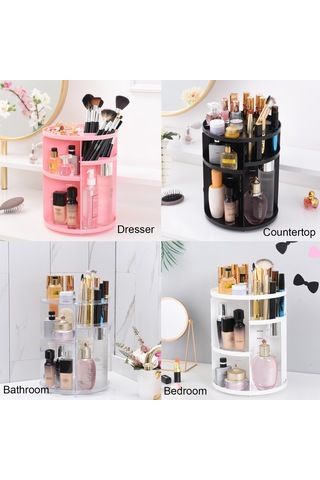 Youtek 360 Dönebilir Büyük Kapasiteli 7 Katlı Ayarlanabilir Makyaj Organizatörü - Yıkanabilir Beyaz