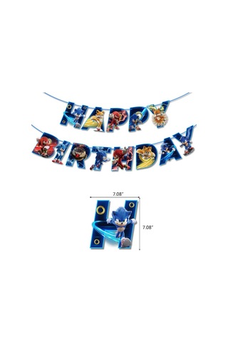 Remake Sonic Doğum Günü Temalı Parti Dekorasyonu Çizgi Film Sürükleme Bayrağı Ekleme Balon Seti D Hy Diğer