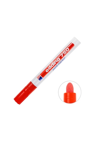 Edding 750 Yuvarlak Uç Kırmızı Opak Marker Kalem 2-4 MM 10'lu Paket