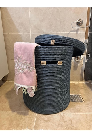 Zengin Design Home Banyo Camaşır Sepeti Zdh-051 Koyu Mavi