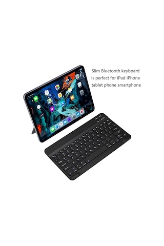 Casper Via L30 10.1" Uyumlu Kablosuz Bluetooth Şarj Edilebilir Klavye - Siyah