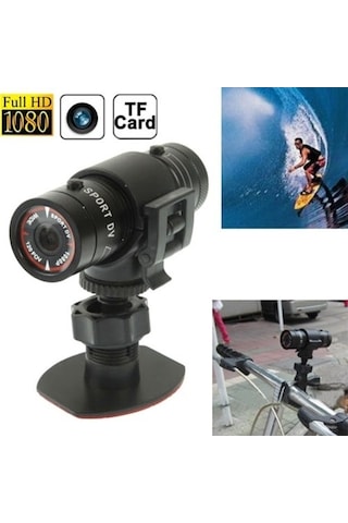 Prestigegoods Full Hd Kask Kamerası, Spor Bisiklet, Tf Kart Destek, 120 Geniş Açılı Lens Siyah