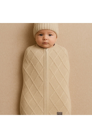 Bistyle Baby İn Swadding Triko Kundak 75108 Bej Bej