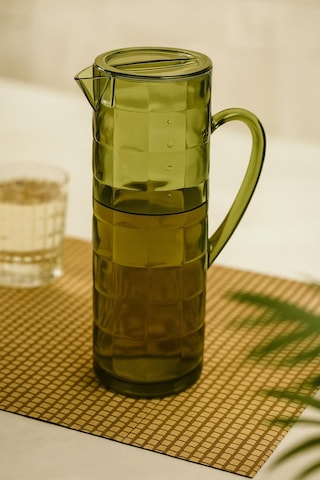 Akrilik 1,5 Lt Koyu Yeşil Sürahi Buzdolabı Kapağına Sığar-6220