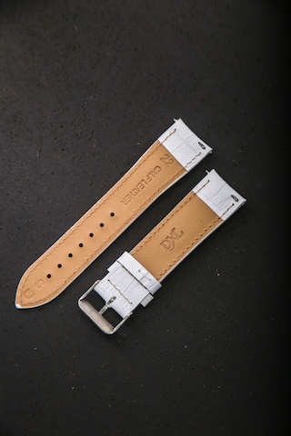Hakiki Deri 22mm Akıllı Pimli Saat Kordonu Beyaz