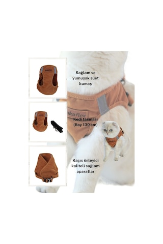 Kedi Göğüs Tasması Kahverengi L