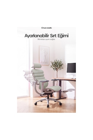 Rosso Ergonomik Çalışma Koltuğu - Su Yeşili