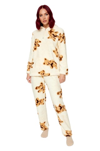 Ersefa Kadın Ayıcıklı Wellsoft Pijama Takımı Fonksiyonel Dayanıklı Kalit Çok renkli
