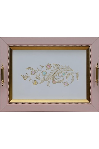 E38 El İşçiliği Sazyolu Suluboya Tepsi 35x48 Cm - 6222