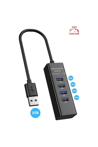 Yd-32 Usb Girişli Yüksek Hızlı 4 Port 3.0 Usb Hub Çoklayıcı Süper Hız 5gbps Çoklu Usb Port Çoğaltıcı Pc Laptop Şarj Notebook Uyumlu