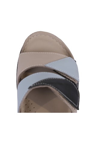 Napa Shoes Hakiki Deri Renkli Bantlı Rahat Taban Günlük Kadın Terlik Napa-305 Laci