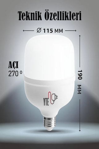 40 W Torch Led Ampul Beyaz 6500k Yüksek Aydınlatma/kalite 1 Adet