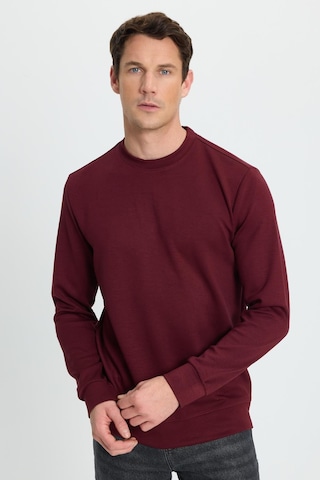 Tudors Erkek Relax Fit Rahat Kesim Uzun Kollu Ekstra Yumuşak Bisiklet Yaka Bordo Sweatshirt-41868 Bordo