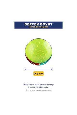 Oyun Havuz Topu 6 Cm 50 Adet Top Havuzu İçin Yumuşak Renkli Toplar, Filede 1+ Yaş